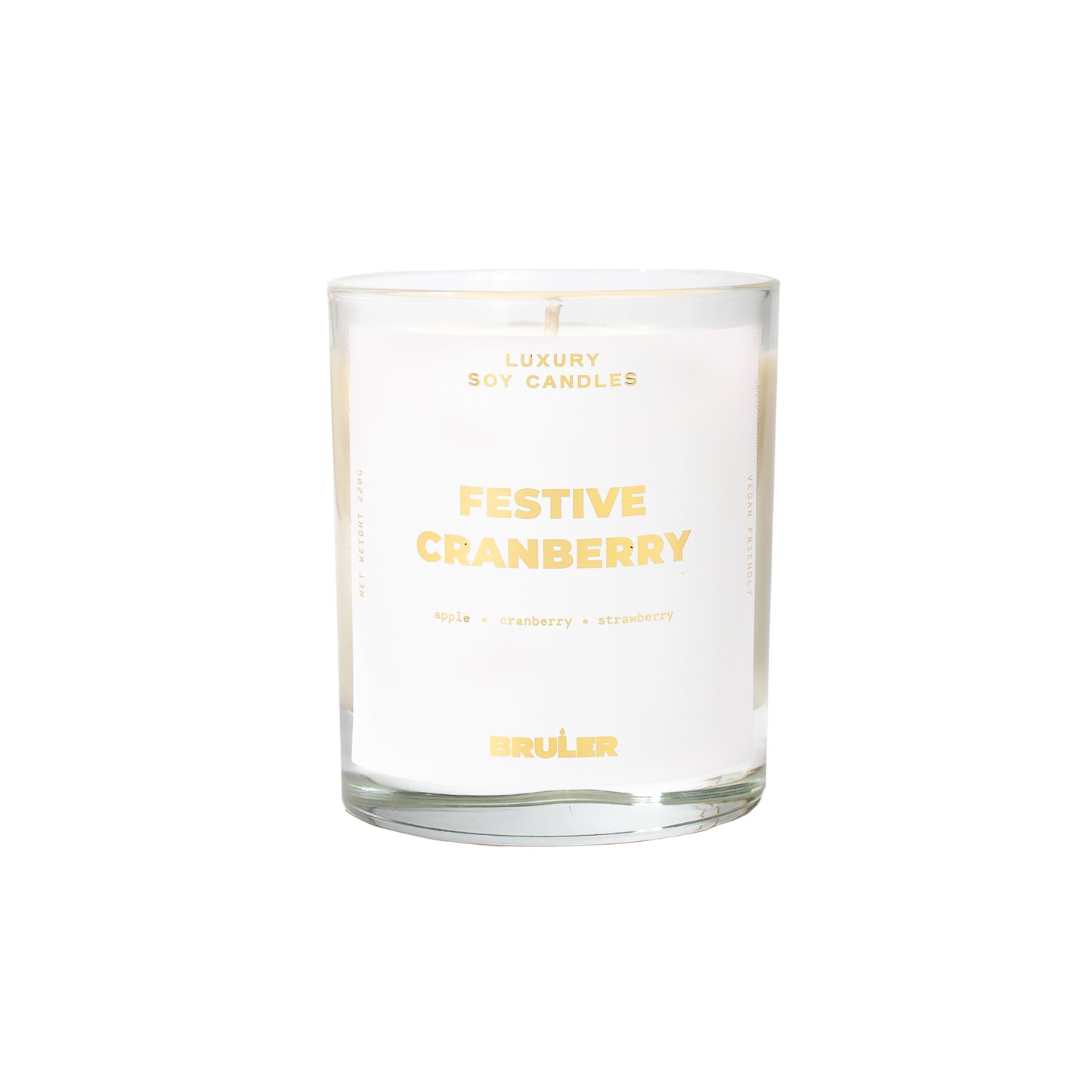 Festive Cranberry Candle - Clear Glass
